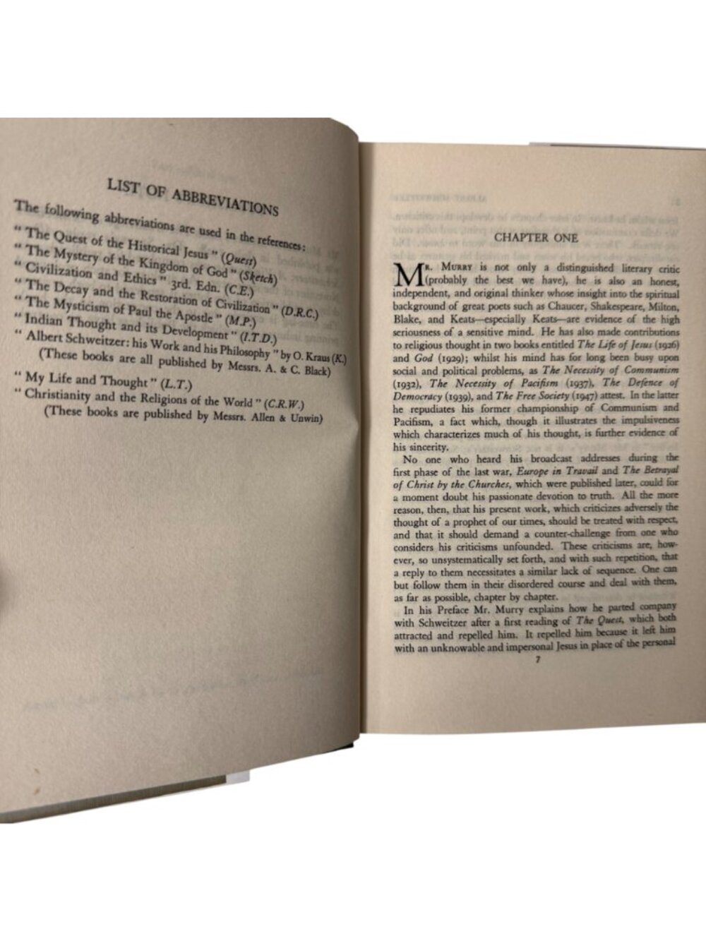 Albert Schweitzer A Vindication George Seaver HC 1950 First Edition James Clark - Picture 9 of 16